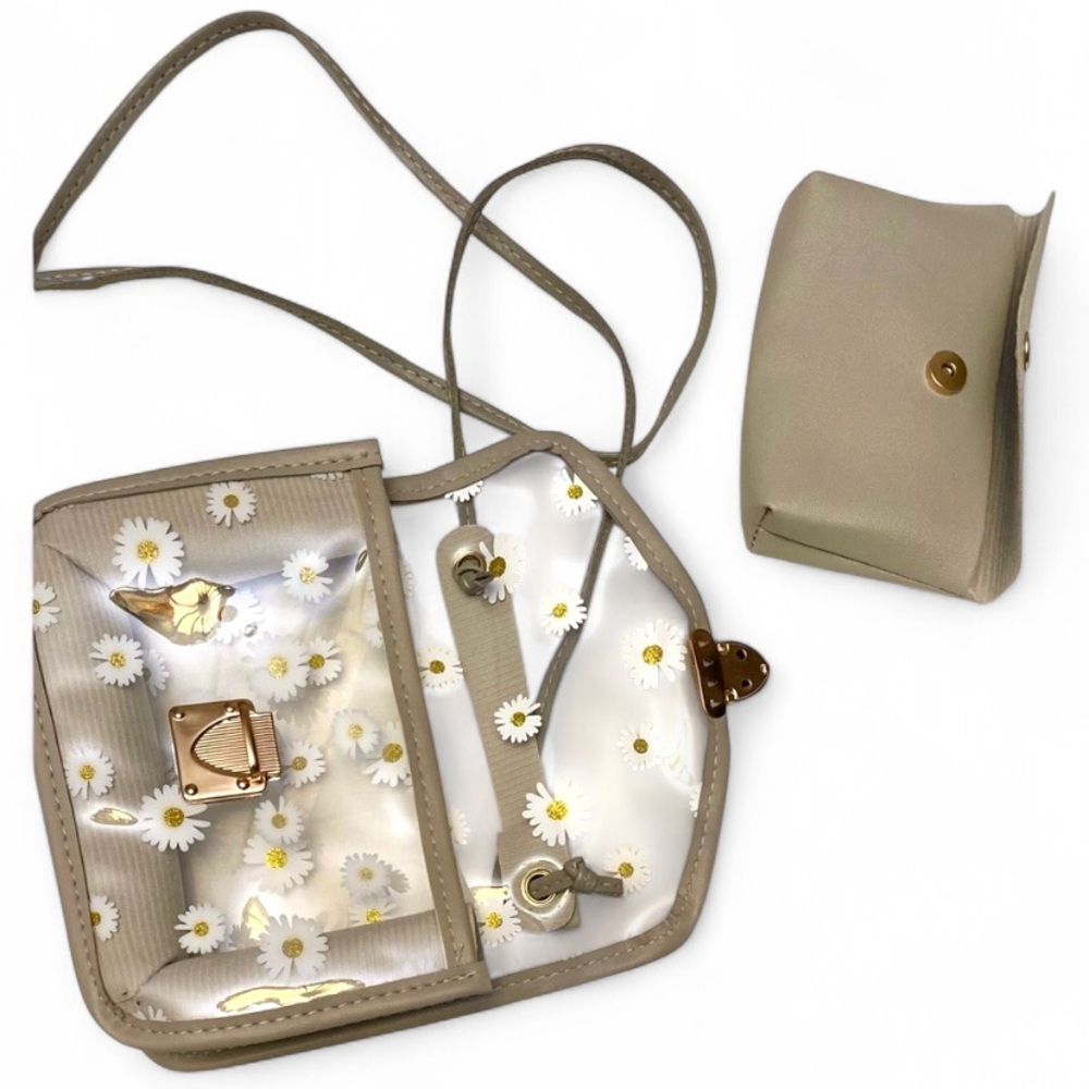 Floral Gray Crossbody bag Clear Bag Shoulder bag - Picture 6 of 13